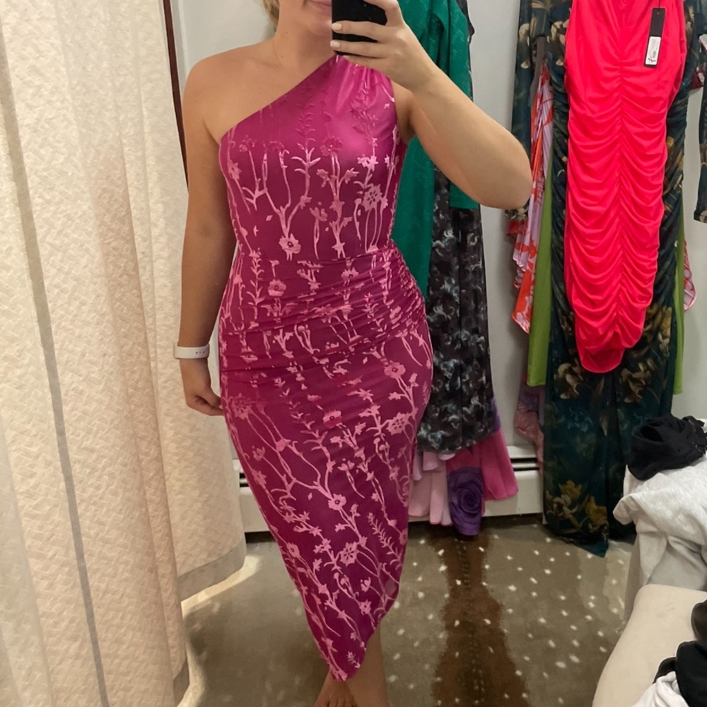 Hutch One-Shoulder Ruched Velvet Dress